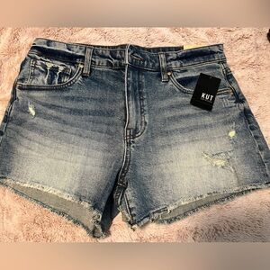 NWT Kut from the Kloth “Jane” Distressed Hi Rise Jean Shorts